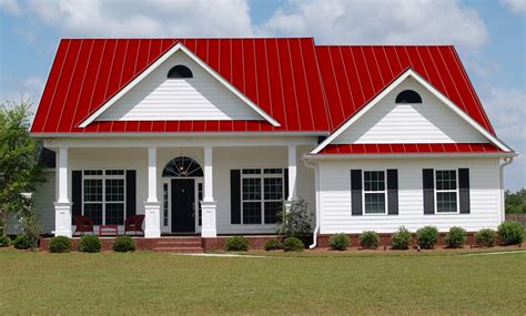 red metal roof white house|residential white metal roof.